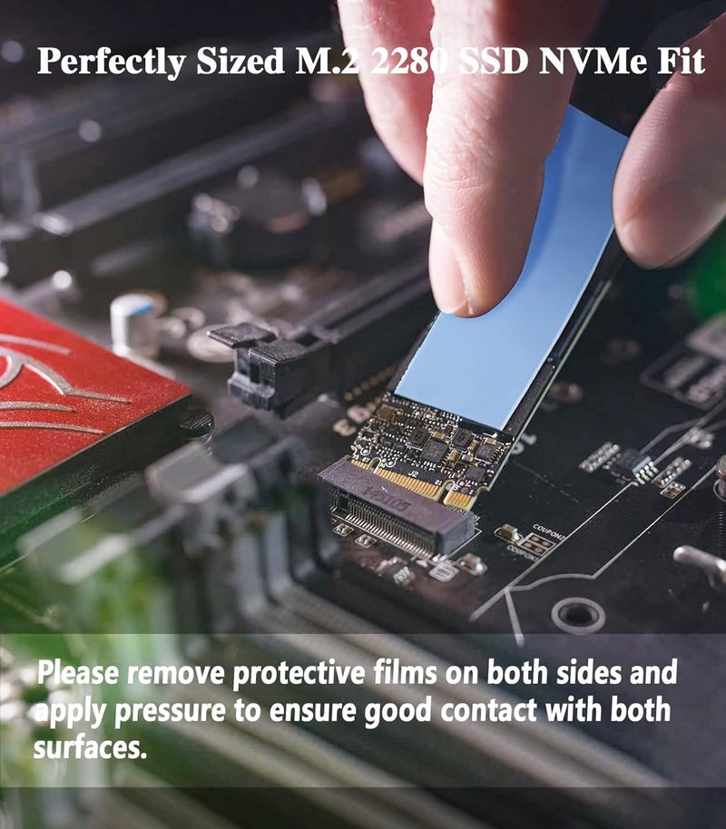 ORTREE Thermal Pad for M.2 2280 SSD NVMe Heatsinks - Soft, Safe, Simple to Apply - 70x20x1.5mm Conductive Silicone Pads - Pack of 6, ORHH019 - Image 3